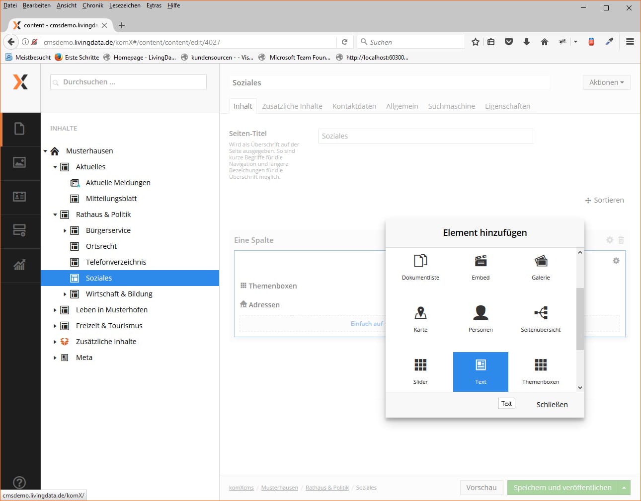 Backend von komXcms